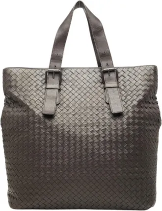 Bottega Veneta Dark Brown Leather Tote Bag (Pre-Owned)