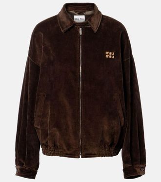 Miu Miu Oversized cotton corduroy blouson jacket