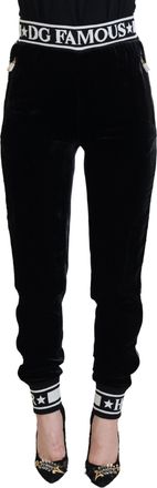 Dolce & Gabbana Velvet Joggingbroeken Met Een Relaxte Pasvorm