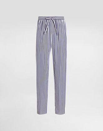 Dolce & Gabbana Striped Poplin Vanity Trousers With Piping - Man Pants And Shorts Multicolor 48