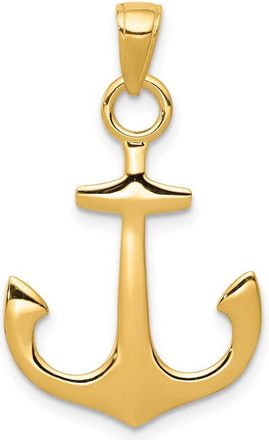 Diamond2Deal 10k Yellow Gold 3-D Anchor Pendant