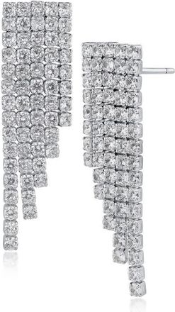 Kenneth Jay Lane Cubic Zirconia Fringe Earrings in Rhodium Plated at Nordstrom
