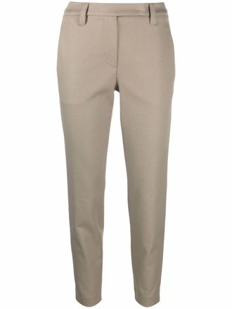 Brunello Cucinelli elasticated-waist cropper trousers - Green