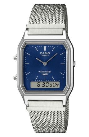 Casio Vintage Analog/Digital Bracelet Watch, 38.8mm &times; 29.8mm in Silver at Nordstrom