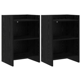 vidaXL Mesas De Noche 2 Pcs Roble Negro 40 X 30 X 60 Cm Vidaxl