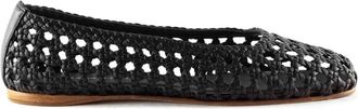 Paloma Barcel&oacute; Geweven Leren Ballerina Flat - Dames - Ballerinas - Zwart - 39 EU - Leer - Schoenen