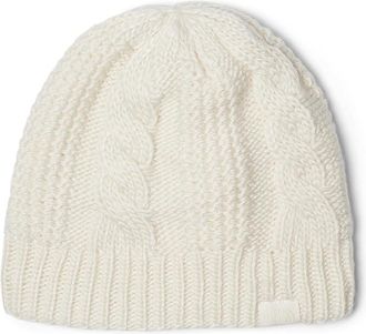 The North Face Oh Mega Lined Beanie Traditional Womens Hats White Dune, Polyester