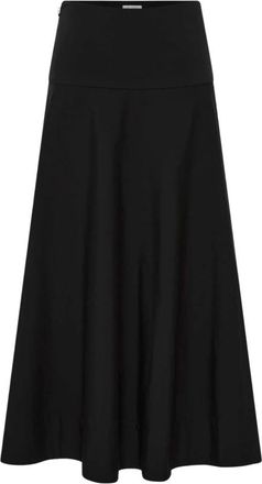 St.Agni Cotton Circle Hem Skirt - Dames - Maxi Rokken - Zwart - L - Katoen - Rokken