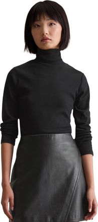 Marc O'Polo Denim Rollkragenshirt MARC OPOLO DENIM, Damen, Gr. XL, schwarz, Obermaterial: 96% Baumwolle, 4% Elasthan, Basic, slim fit, Shirts Rollkragenshirt, slim fit,