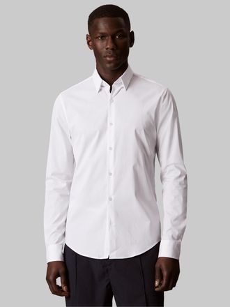 Calvin Klein Businesshemd CALVIN KLEIN XSLIM ESNTL POPLIN NOS STR SLD, Herren, Gr. 37, N-Gr, weiss (wei&szlig;), Web, Obermaterial: 97% Baumwolle, 3% Elasthan, unifarben