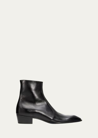 Saint Laurent Mens Aurelien Leather Ankle Boots