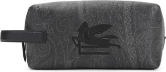 Etro Pouch M Arnica - Heren - Toilettassen - Zwart - ONE Size - Leer - Tassen