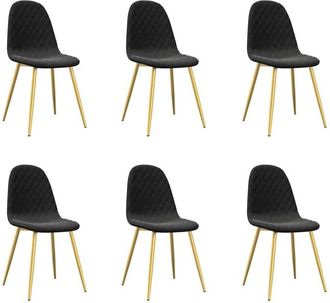 vidaXL Vidaxl - Silla de comedor 6 unidades terciopelo negro