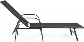 BIZZOTTO Lettino con braccioli Arent con struttura in alluminio verniciato per esterno -Antracite - Antracite