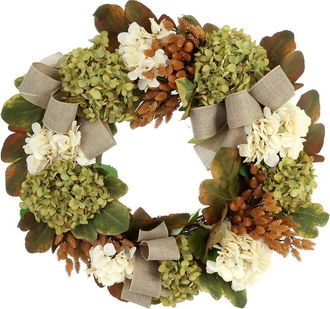 Creative Displays Inc. Handmade Fall Wreath With Hydrangeas, Ferns & Rose Hips