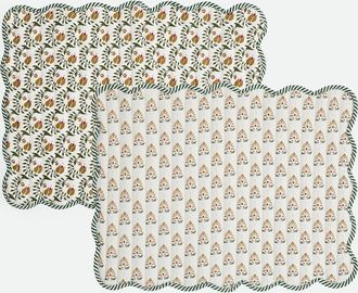 La Redoute Interieurs Set van 2 omkeerbare placemats, katoen, SIVALI