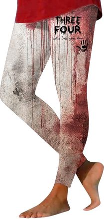 Generic Stacked Leggings Set Womens Slim Fashion Pants Halloween Printed Sports Yoga Pants Trousers Plus Size Womens Underwear Cotton Briefs Black