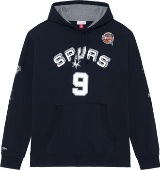 Mitchell & Ness x NBA San Antonio Spurs HOF Fleece Hoodie Tony Parker 9 FPHD6861-SASYYTPABLCK