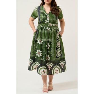 Estelle Ethereal Print Maxi Dress in Green Tile at Nordstrom Rack, Size 16W