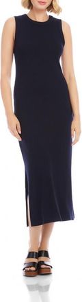 Karen Kane Rib Column Midi Dress in Navy at Nordstrom, Size X-Small