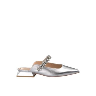 Alma En Pena Hoge hak schoen strass band - Dames - Slip ons - Grijs - 40 EU - Leer - Schoenen