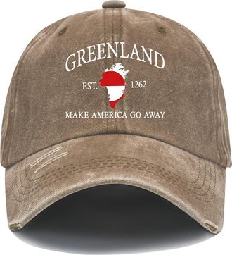 Generic Make America Go Away Hat, Greenland Hat, Make America Go Away Baseball Cap Deep Brown