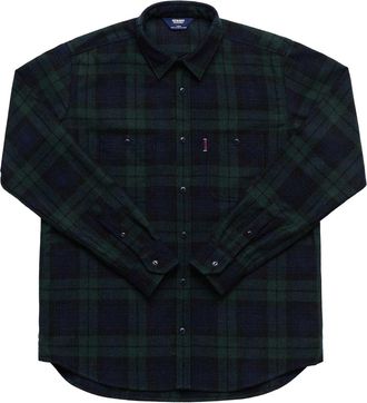 Sebago Mens Sheetbend Tartan Long-Sleeved Shirt (Blackwatch) - Black - Size Small