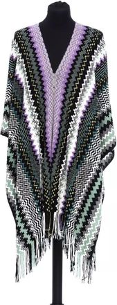 Missoni Geometric Fantasy Fringed Wool Poncho