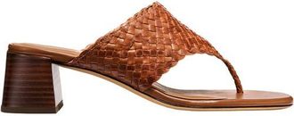 Margaux Eyewear The Woven Deia 50 Sandal in Saddle Leather at Nordstrom, Size 35.5