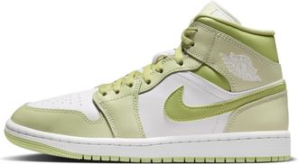 Nike Jordan Womens Air Jordan 1 Mid Shoes in Green | BQ6472-302