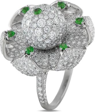 Jacob & Co. Anello con diamanti e tsavorite - Argento