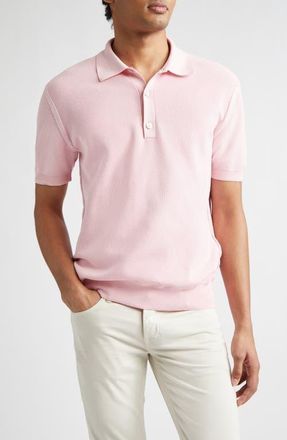 Tom Ford Silk & Cotton Piqu&eacute; Polo in Rosebloom at Nordstrom, Size 40 Us