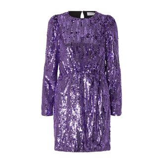 Selected Ari-Colyn LS Short Sequins Dress - Dames - Feestkleedjes - Paars - S - Polyester - Kleedjes