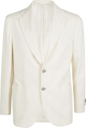 Sartorio Napoli Single-breasted Blazer - Heren - Blazers - Wit - L - Leer - Jassen