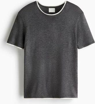 H&M Fine-knit Top in Dark Gray at Nordstrom, Size Xx-Small
