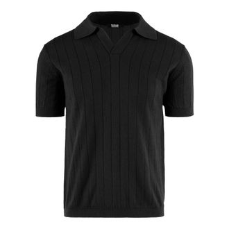 Bomboogie Polo de algod&oacute;n con cuello en V - Knitwear - Hombre - Negro - 3XL