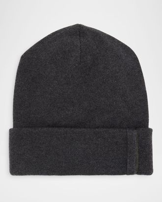 Brunello Cucinelli Monili-Trim Cashmere Beanie Hat