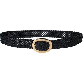 Linea Pelle Chunky Braided C-Bar Buckle Belt in Black at Nordstrom Rack, Size X-Large