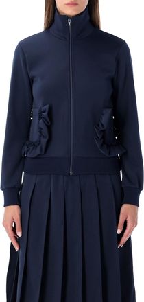 Comme Des Garçons Navy Zip Sweatshirt With Ruffle Pockets