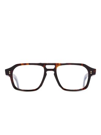 Cutler and Gross pilot-frame glasses - unisex - Acetate - 50 - Brown
