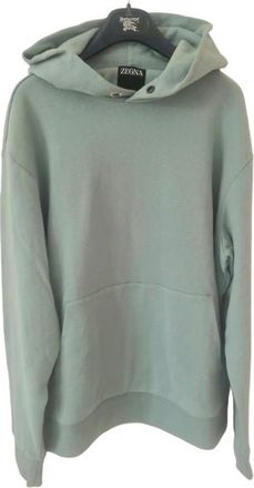 Ermenegildo Zegna Cotton/Cashmere Blend Pale Green Hoodie Size M