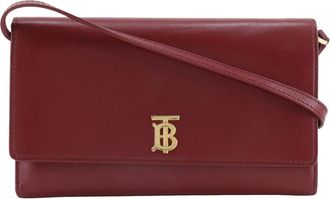Burberry Pre-owned Cross Body Bags, female, Red, Size: ONE SIZE Pre-owned Leather Wallet on Chain