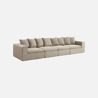 Sweeek Sof&aacute; Envasado Al Vac&iacute;o Modular De Tela Chenilla, 5 Plazas