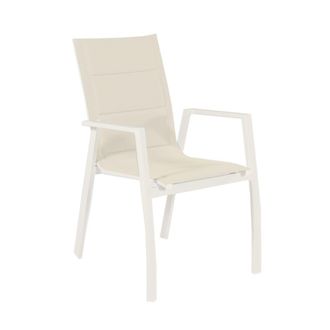 ED&Egrave;N JARD&Iacute; Sill&oacute;n para jard&iacute;n acolchado blanco envejecido