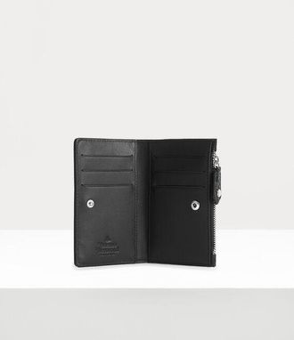 Vivienne Westwood Crocodile Slim Flap Card Holder Leather Black One Size Women