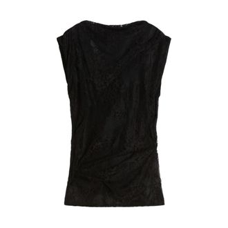 Sportmax Sleeveless Lace Top - Dames - Tops zonder mouwen - Zwart - M - Polyester - Tops