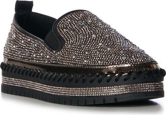 Azalea Wang Rhinestone Sneaker in Black at Nordstrom Rack, Size 10