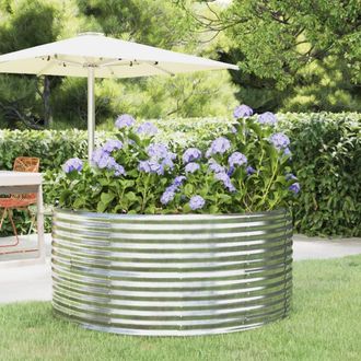 vidaXL Jardinera Arriate Acero Galvanizado Plata 140x140x68 Cm Vidaxl