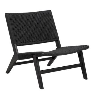 Furniture To Go Burley Lounge Chair in Beige Fabric & Oak in Black | Size: A