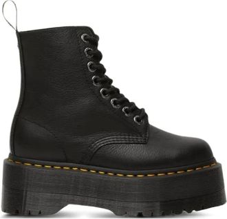 Dr. Martens platform lace-up boots - women - Smooth Leather/Rubber/Fabric - 6.5 - Black